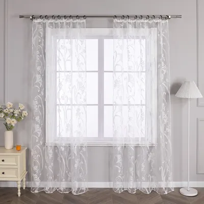 Cortinas Modernas De Tul Para Ventana, Color Degradado, Para Sala