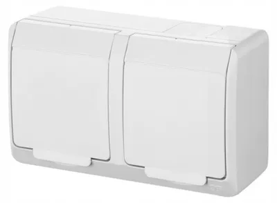 Obrázok produktu pre dvojzásuvka na povrch biela 250 V 5322-02
