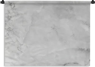 Produktbild von MuchoWow® Wandteppich Wandbehang Marmor - Stein - Weiß - Grau - Marmoroptik 120x90 cm Tapisserie Dekoration Wandtuch - Wohnen - Aufhänger für die Wand