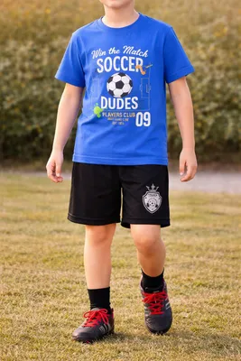 Produktbild von 82386 Blue Seven Jungen Fußball Set: T-Shirt & Bermuda Jungen Blau Gr.104