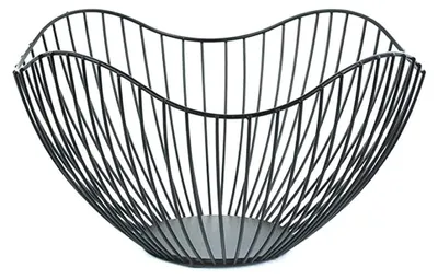 Zdjęcie produktu dla Omgoods - Nowoczesny, czarny kosz na owoce z metalu