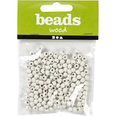 Produktbild von holzperlen weiß 0,5 cm 150 Stück