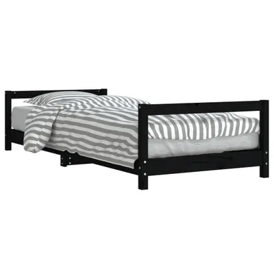 Immagine prodotto di vidaXL Letto per bambini nero 90x200 cm in legno di pino massiccio