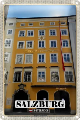 Produktbild von Blechschild Reise Salzburg Mozarts Geburtshaus 18x12cm