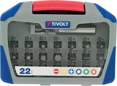 Produktbild von 22-teiliges Schraubendreher-Bit-Set + TIVOLY-Bithalter