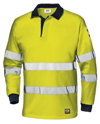 Productafbeelding van Sir Safety Supertech veiligheidspolo voor heren, antistatisch, korte mouwen, reflecterend, geel/blauw, maat XL, HI-VIS geel/blauw