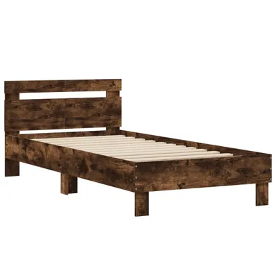 Produktbild von Bettgestell mit Kopfteil Räuchereiche 100x200 cm Holzwerkstoff