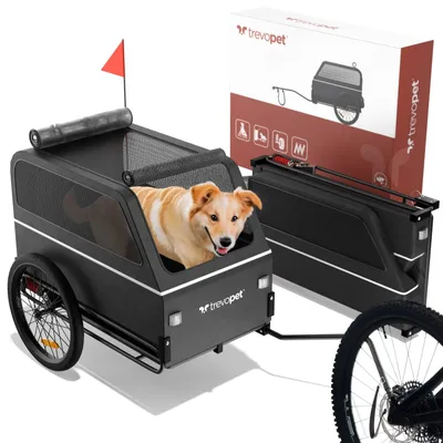 Image de Remorque pour chien Remorque vélo pour chien - Pliable - Jusqu'à 45 kg - Suspension