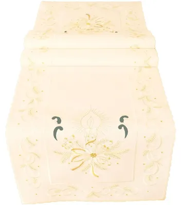Immagine prodotto di Runner da tavolo ornamenti per candele ecrù oro 40x140 cm