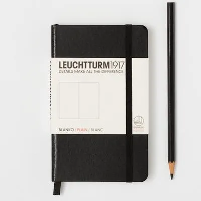 Produktbild von Leuchtturm 317257, Einfarbig, Schwarz, A6, 185 Blätter, 80 g/m², Hardcover