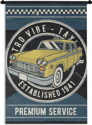 Produktbild von MuchoWow® Wandteppich Wandbehang Oldtimer - Oldtimer - Auto 90x135 cm Tapisserie Dekoration Wandtuch - Baumwolle - Wandskulptur