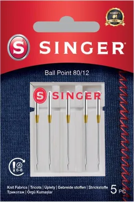 Produktbild von Singer Ball Point Needle 80/12 5PK for Knit Fabrics 7393033107512