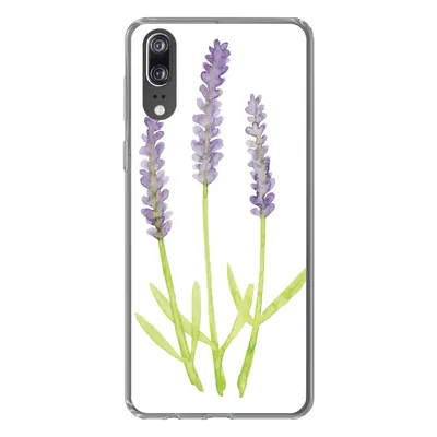 Produktbild von MuchoWow® Handyhülle Schutzhülle Hülle für Huawei P20 Lavendel - Aquarell - Pflanzen Silikon Softcase Handy Hülle - Hardcover