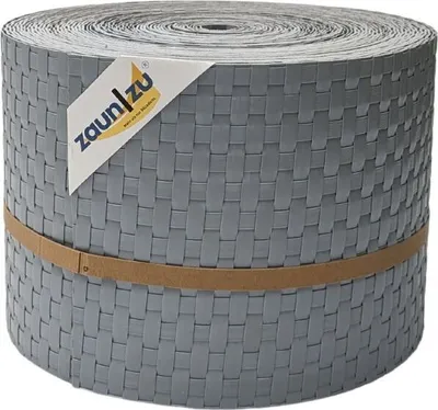 Produktbild von Sichtschutzstreifen zaun|zu RATTAN 26m Rolle Zaunblende für Doppelstabmattenzaun Hellgrau 26m