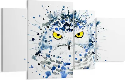 Produktbild von Bild auf Leinwand - Leinwandbild - Mode Design Eule Aquarell - 120x70cm - Wand Bild - Wanddeko - Leinwanddruck - Bilder - Kunstdruck - Wanddekoration - Leinwand bilder - Wandkunst - DL120x70-2838
