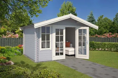 Produktbild von Lasita Maja Gartenhaus Robin 280 Gartenhaus aus Holz, Holzhaus mit 28 mm Wandstärke, Blockbohlenhaus mit Montagematerial