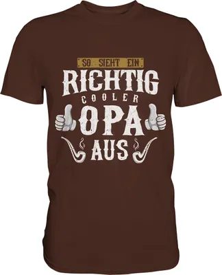 Produktbild von Richtig cooler Opa Herren Premium T-Shirt – Brown / S