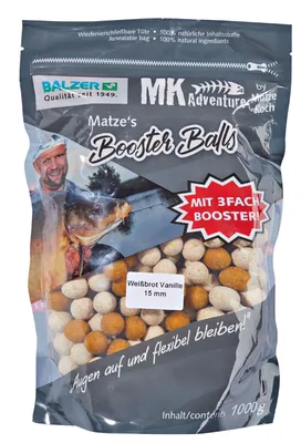 Produktbild von Balzer Matze Koch Booster Balls Boilies Weißbrot-Vanille 15mm