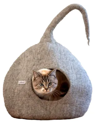 Produktbild von Runde Katzenhöhle - gemütliches Filz Katzenbett - für Katzen