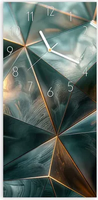Produktbild von Wanduhr aus Glas mit Motiv Kunstvolle Geometrie- 30 x 60 cm - inkl. Aufhängesystem