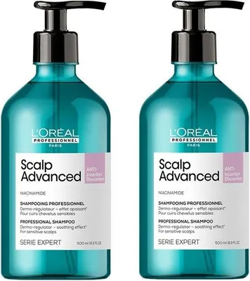 Produktbild von L'oréal Professionnel | Shampoo Scalp Advanced - 2x500ml - Anti-Diskomfort - Beruhigende Formel - Für empfindliche Kopfhaut