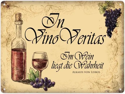 Produktbild von In Vino Vertias Metallschild XXL mit Wein Motiv Schild Blechschild