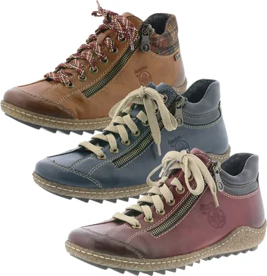 Produktbild von Rieker Damen Schnürboots Stiefeletten Reißverschluss L7516, Größe:38 EU, Farbe:Blau