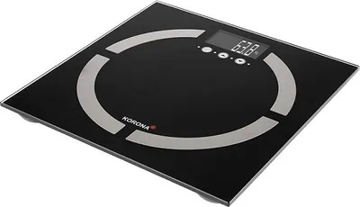 Produktbild von Körperanalysewaage Denise mit Körperfett, -wasser, Muskelanteil, 180 kg, 100 g, BMI, LC-Display 76x40mm