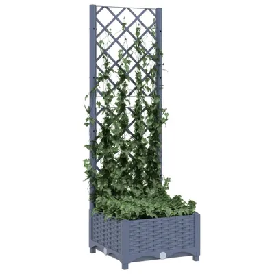 Produktbild von "2026 Aktion"Garten-Pflanzgefäß/Garten-Hochbeet - CLORIS - Pflanzkasten - mit Spalier Blaugrau 40 x 40 x 121,5 cm PP - NeuMöbel5232485