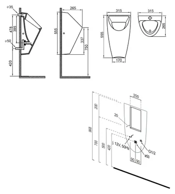 Produktbild von SCHWARN Urinal mit Infrarotspülung, weiss