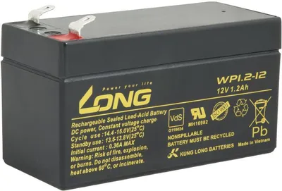 Productafbeelding van LONG batterij 12V 1,2Ah type F1 (WP1.2-12)