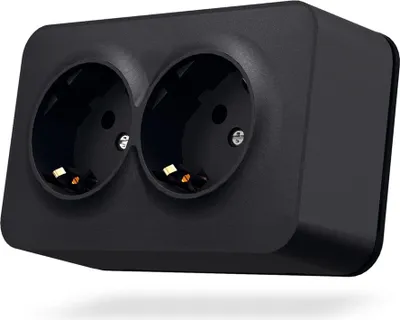 Produktbild von VIDEX Doppelsteckdose Schuko Schwarz IP20 BINERA