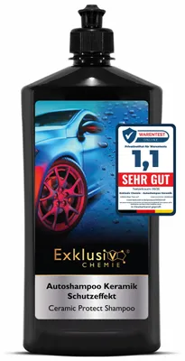 Produktbild von Exklusiv Chemie Autoshampoo Keramik Schutzeffekt 750ml | Auto Shampoo Konzentrat mit Abperleffekt | Auto Reiniger mit Keramik Versiegelungseffekt