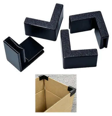 Eckenschutz-Clips, 4 Stück, für Umzugskartons, schwarz