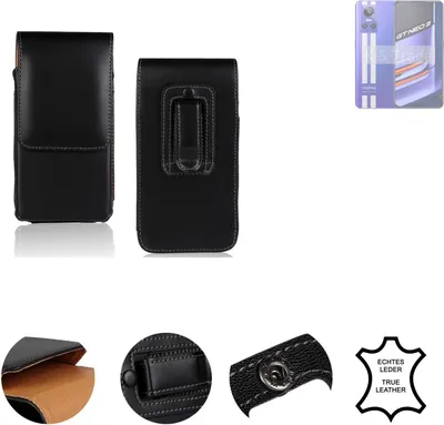 Produktbild von K-S-Trade Holster Gürteltasche Handy Hülle Schutzhülle kompatibel mit Realme GT Neo 3 Handyhülle Leder schwarz, 1x
