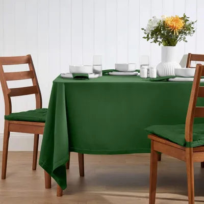 Image de HOMESCAPES Nappe vert foncé 137 x 178 cm, 100 % coton