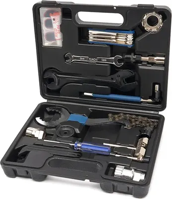 Immagine prodotto di Kit riparazione biciclette ,set di utensili a mano, valigetta multifunzionale ,strumenti per bicicletta, attrezzi di riparazione della bicicletta, 18 pezzi Hbm