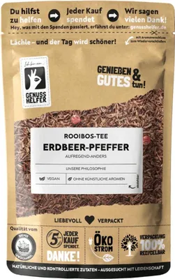 Produktbild von Rooibos-Tee Erdbeer und roter Pfeffer, lose, fruchtig-scharfes Teevergnügen, lecker aromatisch, ideal zum Entspannen, 100g