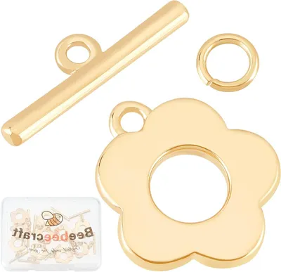 Productafbeelding van Sieraden Sluitingen - Bloem Sluiting - Sieraden Maken - 18K Goudkleurig - 10 Sets - Goud