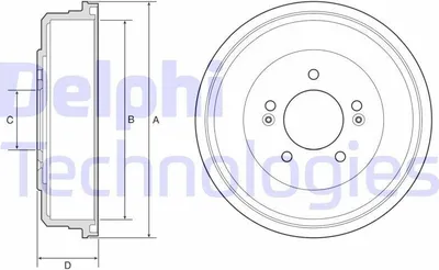 Produktbild von 2x DELPHI Bremstrommel BF599 für HYUNDAI SANTA FÉ I (SM)