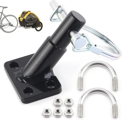 Imagen del producto de Enganche para remolque de bicicleta, universal, fabricado en acero resistente, fácil de montar, apto para cochecitos y remolques de transporte