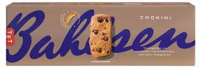 Zdjęcie produktu dla Bahlsen Chokini z kawałkami czekolady i delikatnym aromatem pomarańczowym 150g