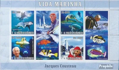 Produktbild von Briefmarken Sao Tome e Principe 2007 Mi 3123-3126 Kleinbogen (kompl. Ausgabe) postfrisch Schildkröte - Fisch - Delfin - U-Boot