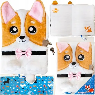 Image de Journal intime avec cadenas A5 96k Corgi chien Majewski