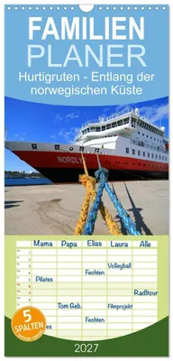 Produktbild von Familienplaner 2027 - Hurtigruten - Entlang der norwegischen Küste mit 5 Spalten (Wandkalender, 21 x 45 cm) CALVENDO