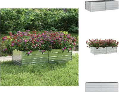 Image de vidaXL Bac de jardin surélevé 160x80x45 cm Acier galvanisé argenté - Pots de fleurs & Jardinières