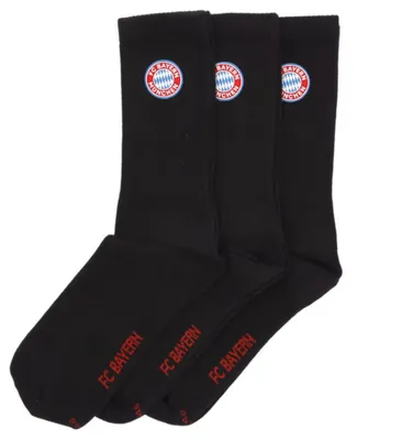 Produktbild von FC Bayern Unisex Socken 3er-Set schwarz Sportsocken Gr. 39-42 FCB