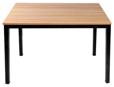 Computertisch 100x60x75 cm Teak/Schwarz, stabiler Arbeitstisch