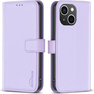 Produktbild von iPhone 13 / 14 Hülle - BINFEN Klapphülle - Lavendel