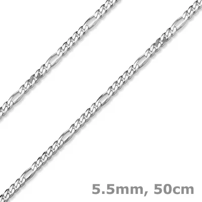 5-5mm-Collier-Figarokette-585-Weißgold-50cm